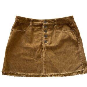 Indigo Rose Dark Tan Corduroy Mini Skirt Women’s Size 29